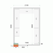 Chambre froide positive CRPF2130WD Blanc 2100 x 3000 x 2200 mm TEFCOLD_2