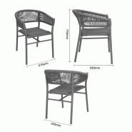 Fauteuils en corde grise tressée Florence - Lot de 2 - FU533 | Bolero_2