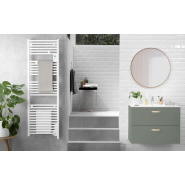 Radiateur sèche-serviettes connecté Doris avec soufflerie 1500W Blanc carat - Atlantic - 851229_2