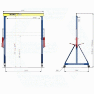 Portique de levage 36-1T25-S1 - Erimac - 220kg - Hauteur réglable et déplaçable sur roues pivotantes_2
