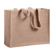 Sac shopping en jute laminée et coton laminé - anses longues - couleur naturelle - 185 gr_2