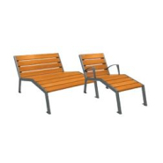 Banc public en acier et bois - SILAOS - fabrication écoresponsable, chêne certifié PEFC_2