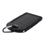 Power bank USB en plastique - revêtement silicone - 4000 mAh - chargeur solaire et lampe LED_2