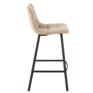 Chaise de bar Milena beige en métal et velours - design tendance et confort optimal_2