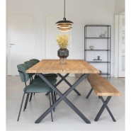 Chaise de repas Alicante tissu vert foncé - design scandinave - empilable_2