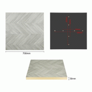 Plateau de table carré pré-percé Chevron 700mm | Bolero - FU512_2