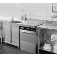 Plonge avec passage lave-vaisselle 140 x 70cm et placard - cuve à gauche l60 x p50 x h30 cm_2