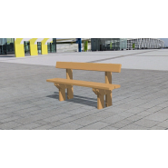 Banc public avec dossier en bois traité classe IV - Référence MUB25 - Longueur 1m70_2