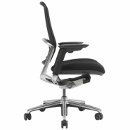 Fauteuil de bureau ergonomique YOKO - neuf - système synchrone, support lombaire réglable, accoudoirs 4D - aluminium chromé_2