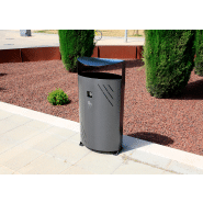 Poubelle publique Titan PA684 - acier zingué avec cendrier intégré et système de fixation_2