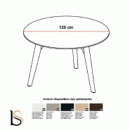 Table de réunion ronde Rail en bois- Bralco - 120, Chêne naturel_2