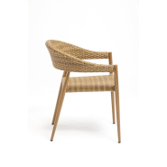 Fauteuil de terrasse RIVIEIRA - tressage imitation rotin, résistant, confortable et pratique_2