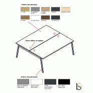 Bureau Bench 2 personnes Ogi M - MDD - Aluminium satiné, Oui, 120 x 161 cm_2