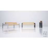 Poubelle publique Pavo 03.063.1 - Zano - 47 L - Lattes bois et acier noir ou inoxydable_2