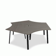 Bureau bench 3 personnes Ogi A - MDD. - Noir, Chêne gris_2