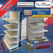 Gondole Murale de magasin à configurer - Hauteur 2100mm, Longueur 1 330mm [NEUVE]_2