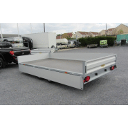 Remorque plateau HUMBAUR HT 353118 - 2 essieux, ridelles alu, roues dessous_2