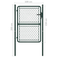 Vidaxl portillon acier 100 x 150 cm vert 144405_2