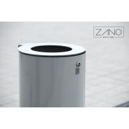 Poubelle urbaine Aries - Zano - 37L - acier noir ou inox brossé - design moderne et résistant_2