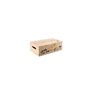 4522 - Caisse en bois Gaston avec planche à découper - 2 bouteilles - dimensions 18.5x9x33cm_2