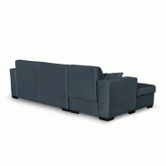 Canapé d'angle gauche convertible CABIRI bleu pétrole - avec coffre de rangement et coussins d'appoint_2