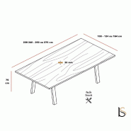 Table de réunion bois Take-Off - Bralco - Non, Chêne vieilli, Chêne vieilli, 260 x 124 cm_2