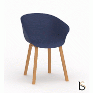 Lot de 4 chaises visiteurs Hop - Mobel Linea. - Bleu_2