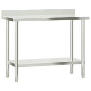 Vidaxl table de travail de cuisine avec étagère 110x55x150 cm inox 3208908_2