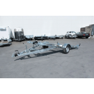 Remorque porte voiture avec rampes de chargement et rails perforés antidérapants