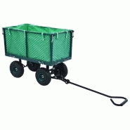 Chariot de jardin à main avec Benne basculante Volume 125L Capacité 350Kg  Remorque Brouette