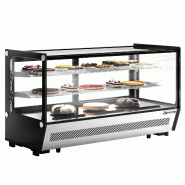 Vitrine réfrigérée à poser noire avec éclairage LED - 200 L - 3 niveaux_2