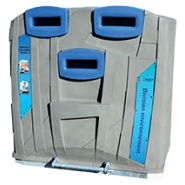 Conteneur aérien pour tri sélectif du verre, papier et emballages