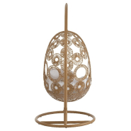 Fauteuil suspendu VANA - Aluminium et roseau beige - Bohème chic, intérieur/extérieur_2