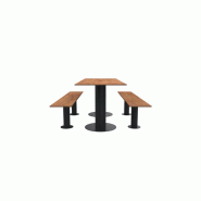 Table pique-nique MOKA 8 places avec bancs et trou de parasol_2