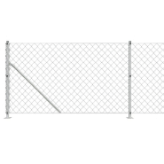 Vidaxl clôture en mailles de chaîne avec bride argenté 1,1x10 m 154034_2