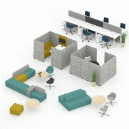 Cabines acoustiques box de réunion - H1420 x L1810 x L2500 mm - Réf 749_15733_2