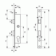 Serrure encastrée THIRARD - à cylindre, axe 16.5 mm, pour menuiserie métallique, avec cylindre nickelé 30x30 mm et 3 clés_2