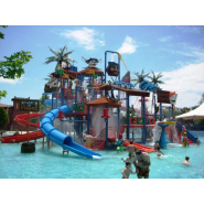 Structure de jeux aquatiques ARWAPS7 - 19x17m - Hauteur 9,6m - Toboggans 4,8m_2