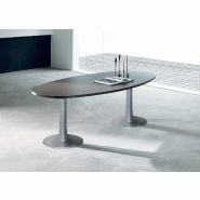 Table de réunion ovale Meeting - Quadrifoglio. - Argent Ral 9006, 240, Blanc_2