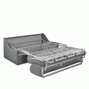 Canapé lit compact 3 places Ristretto - 140cm - Matelas 16cm excellence literie - Ouverture express - Tissu gris platine_2