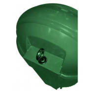 Corbeille publique Strada - Polyéthylène haute densité - 50L - Vert foncé/Bronze - Ouverture avec clé à empreinte carrée_2