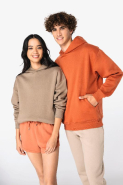 Sweat-shirt écoresponsable à capuche oversize unisexe - Native Spirit - Réf : NS408 - coton biologique et polyester recyclé_2