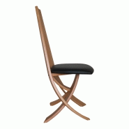 Chaise contemporaine avec structure en bois massif et assise garnie