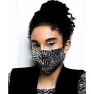 Masque barrière grand public Bling Bling Silver - motifs métallisés zèbre/serpent - made in France - lavable 30 fois_2