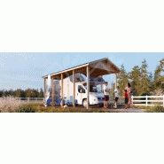 Abri voiture carport camping car 24,5m² / structure en bois / toiture à deux pans en tuile_2