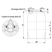 Fût 60L DTN - 2 bondes - 1 poignée - Bleu - Sotralentz_2