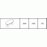 Table de réunion ovale Ogi - MDD. - Argent Ral 9006, 200, Blanc_2