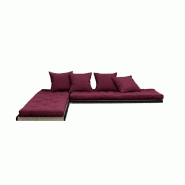 Banquette futon tatami CHICO bordeaux - couchage modulable 140 x 200 cm ou 2 x 70 x 200 cm_2