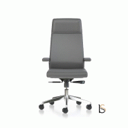 Fauteuil de direction Teos - Mobel Linea - cuir gris, Démonté_2