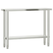 Vidaxl table de travail de cuisine avec étagère 110x30x150 cm inox 3208902_2